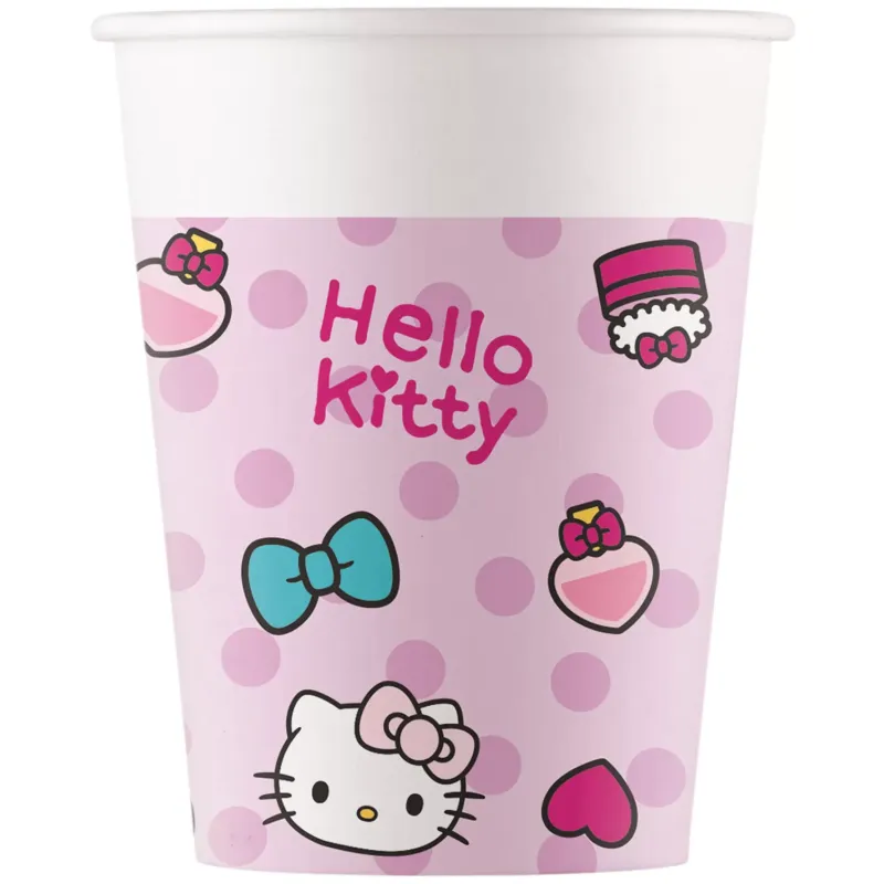 Pohár papierový 200 ml (8ks)-Hello Kitty