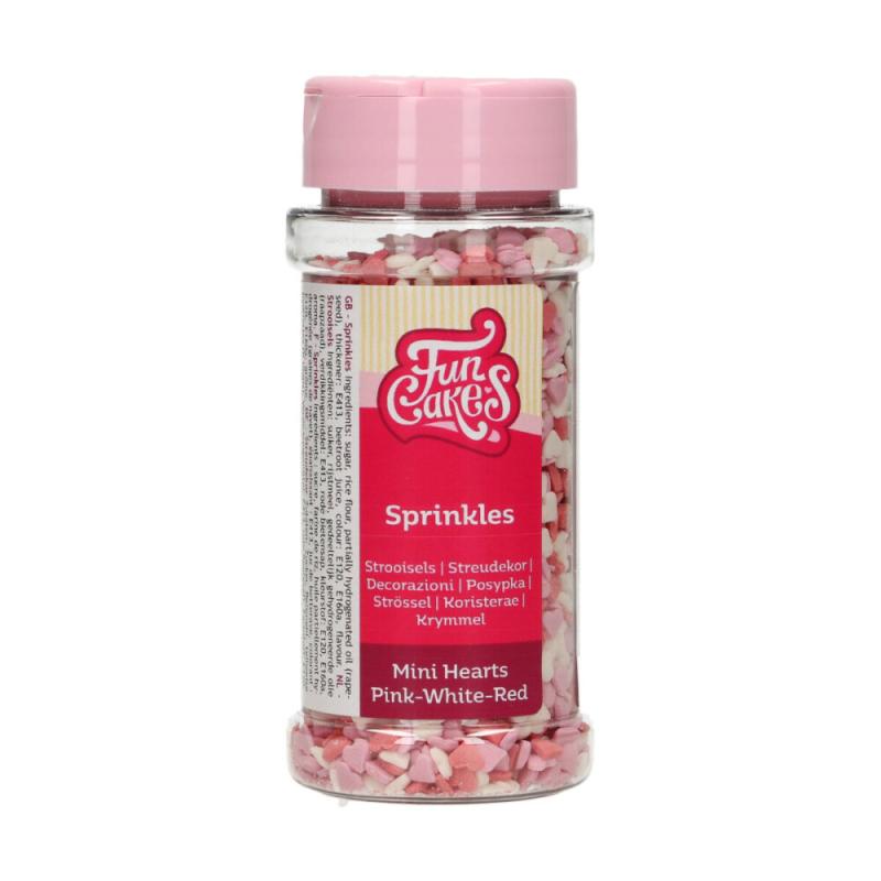Posyp Mini Hearts Pink-White-Red 60g