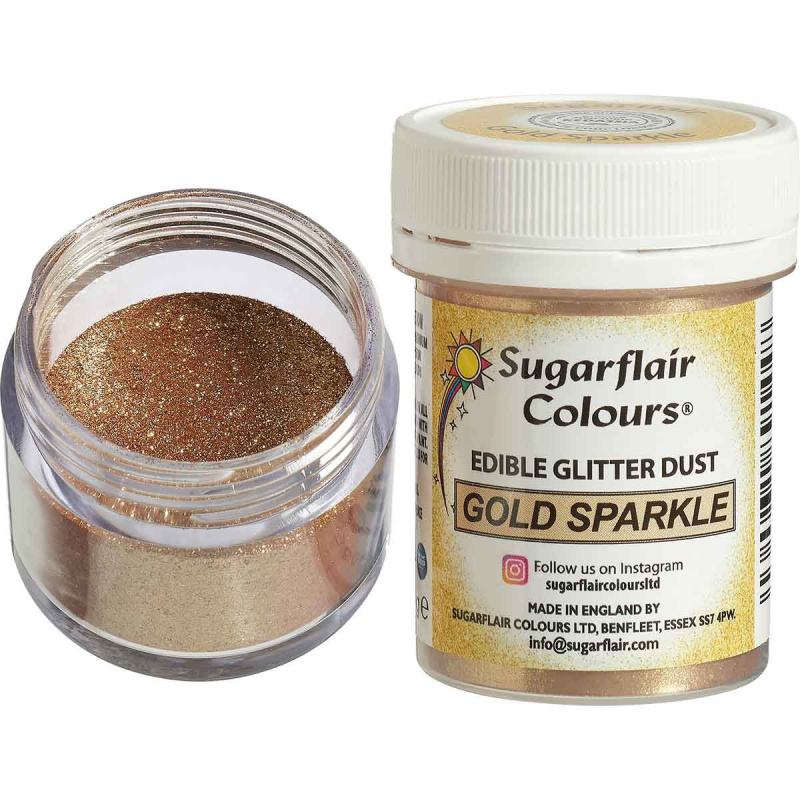 Dekoratívna prachová farba Sugarflair - Gold Sparkle