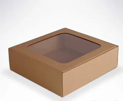 Krabička s okienkom hnedá 22x22x8cm - 10ks