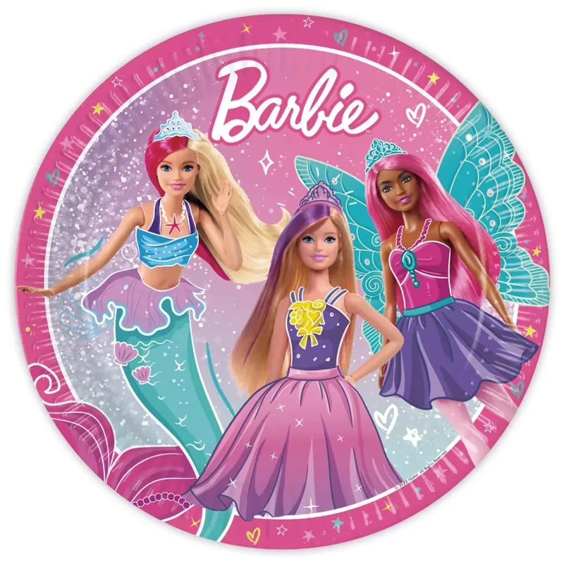 Papierové taniere 23 cm (8ks)- Barbie